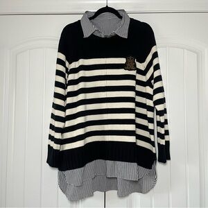 Lauren Ralph Lauren Black and White Striped Sweater